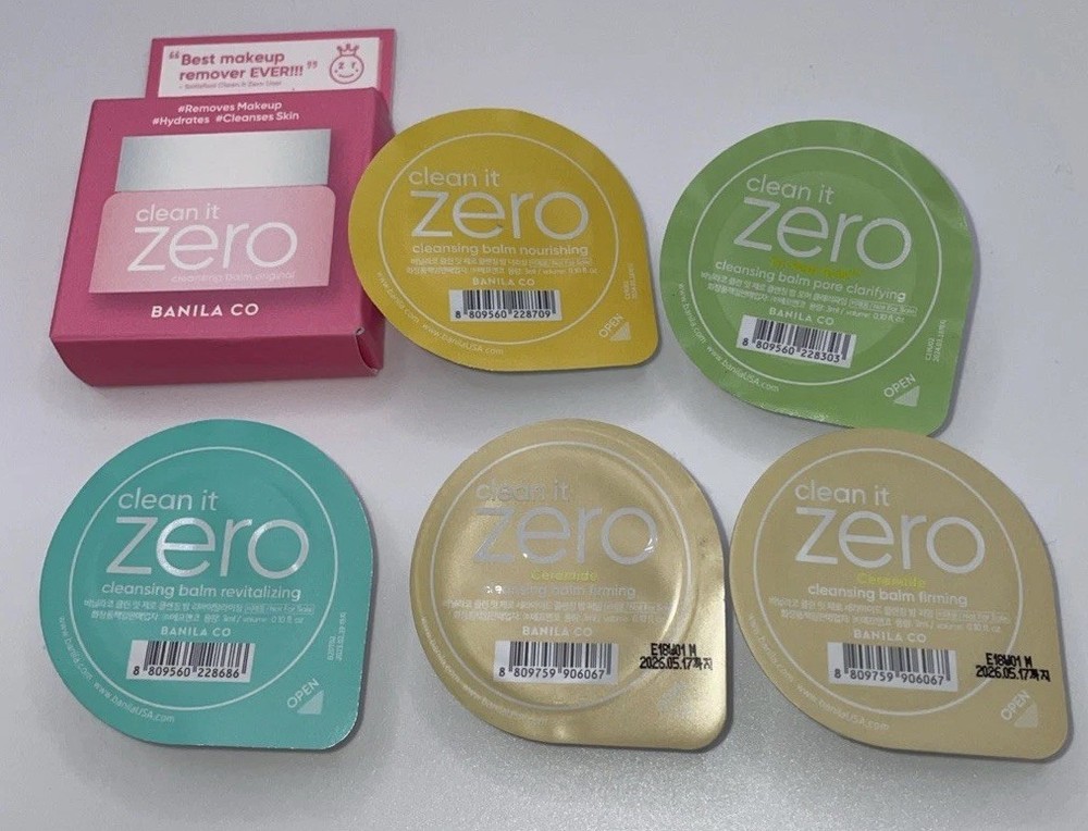 6Pc Banila Co Clean It Zero Cleansing Balm Sample Variety Lot 0.10oz Pods Each