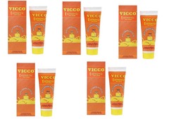 Vicco Turmeric Skin Cream 70g x 5 | Herbal Glow with Sandalwood Oil | Exp 2027