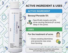 Medcore Benzoyl Peroxide 5% Acne Wash, 5 oz 5 Pack