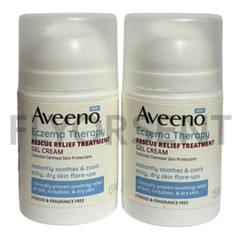 (PACK 2) Aveeno Eczema Therapy Rescue Relief Treatment Gel Cream -1.5 oz