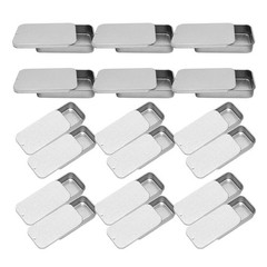18 Pcs Tinplate Boxes with Lid Empty Rectangular Metal Tins for Lip Balm