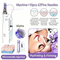 Micro Skin Care Pen with 10Pcs 42Pin Replacement Needle Cartridges US