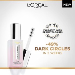 L�Or�al Paris Glycolic Bright Eye Serum 20ml | Dark Circle Treatment, Cooling