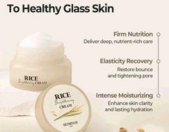 SKINFOOD Rice Brightening Cream, Korean Face Moisturizer with 48HR Fermented