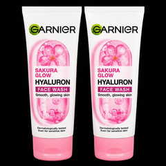 2 X Garnier Sakura Glow Hyaluron Face Wash (100ml) Radiant Skin Facial Cleanser