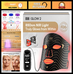 Red Light Therapy Mask for Face – 850nm NIR, 4 Modes, 220 LEDs, Rechargeable Bat