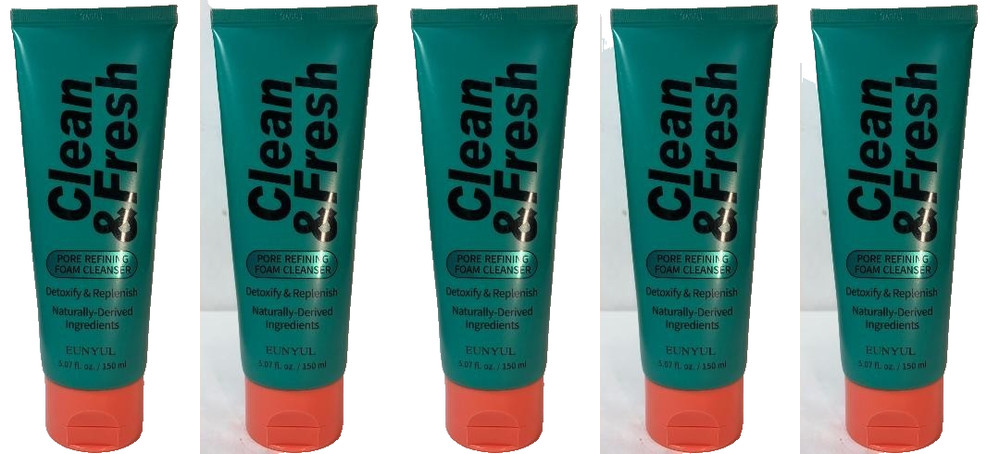 5 Eunyul Clean & Fresh Pore Refining Foam Cleanser 5.07 oz COMBINE SHIP + SAVE
