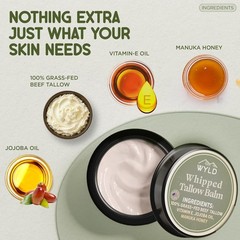 100% Grass-Fed Beef Tallow For Skin Balm with Organic Manuka Honey