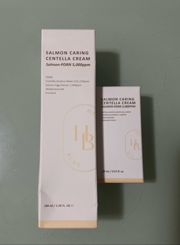 Heveblue Salmon Caring Centella Cream 100 ML and 20 ML Bundle