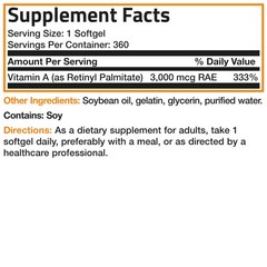 Bronson Vitamin A 10,000 IU Premium Non-GMO Formula 360 Count (Pack of 1)