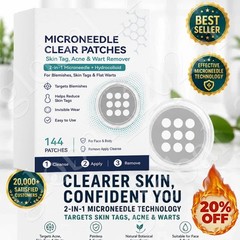 Curalona Microneedle Patches 144pcs, Skin Tag Wart Acne Remover Patches ~20% OFF