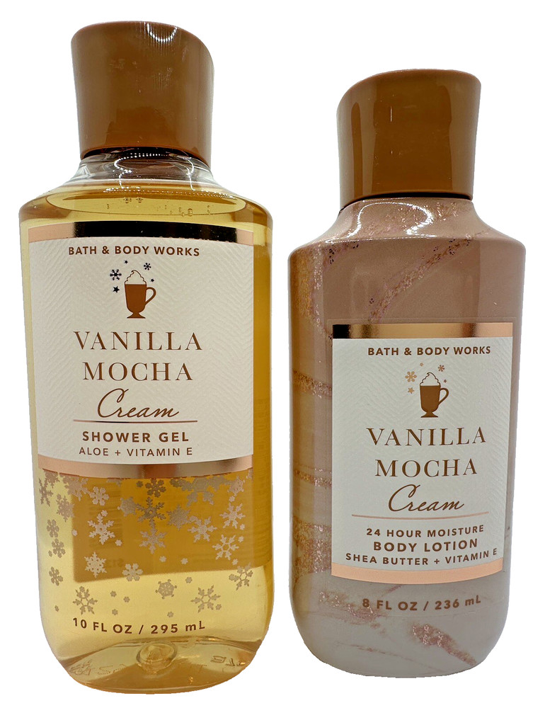 Bath & Body Works Vanilla Mocha Cream Shower Gel & Lotion Set