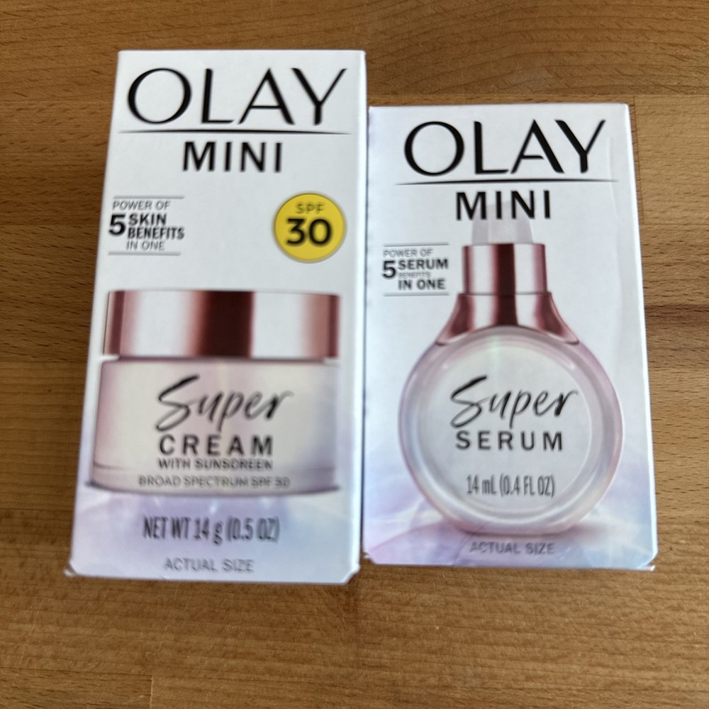 Olay Bundle ~Mini Super Cream W/SPF 30 .5oz Plus Super Serum 0.4oz NIB