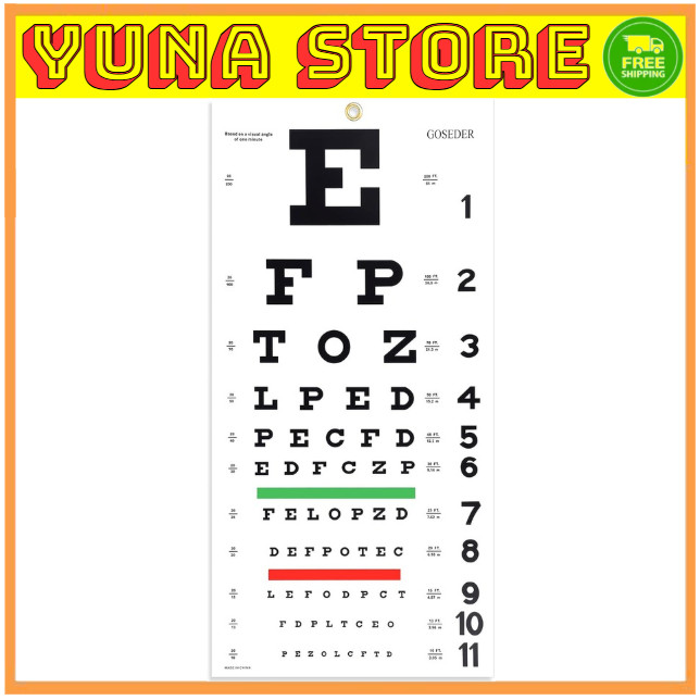 Snellen Eye Chart, Eye Charts for Eye Exams 20 Feet 22×11 Inches, Low Vision Eye