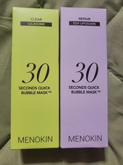 Menokin 30 Second Bubble Mask, Clear And Repair 2 Bottles, New In Box