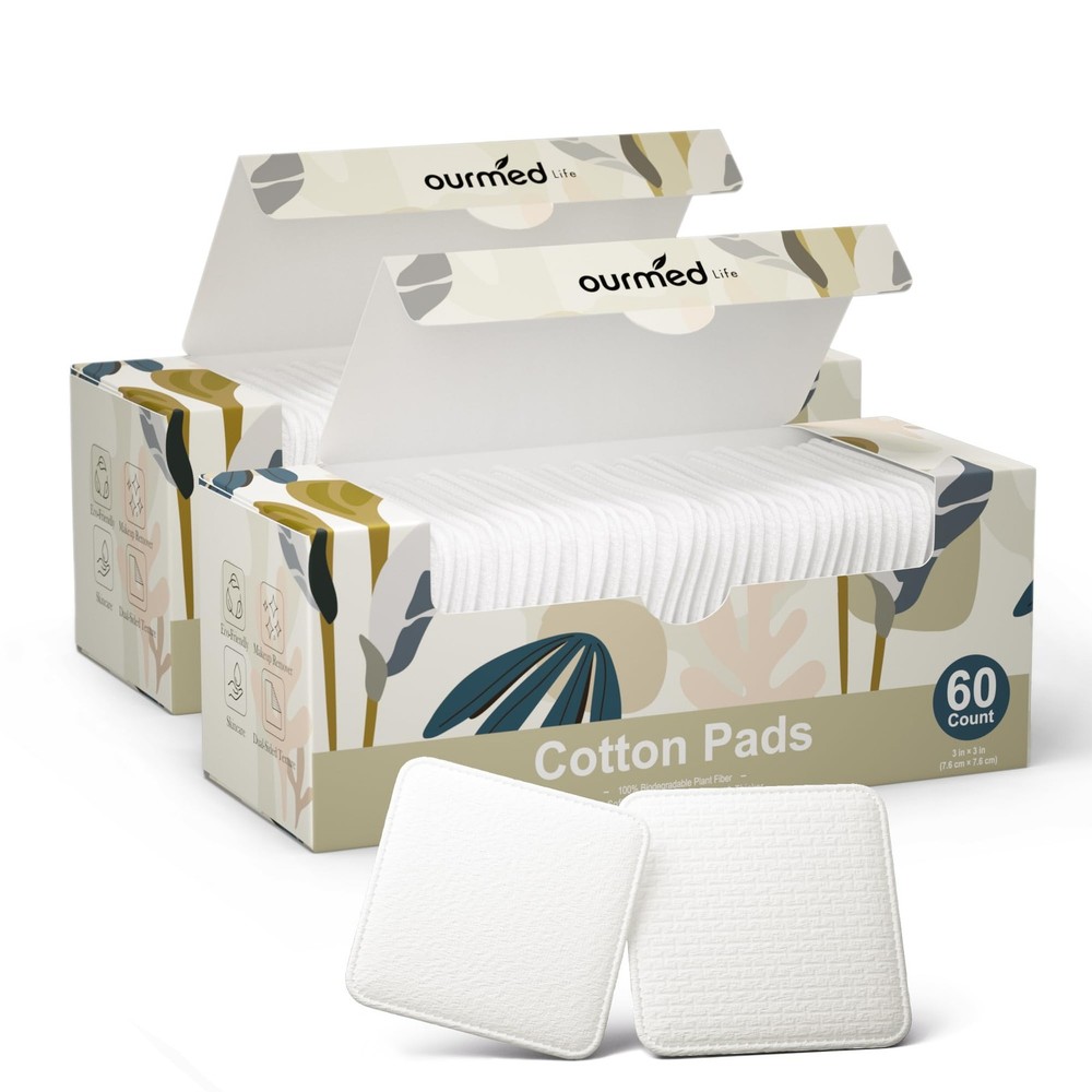 Ourmed Life Large Cotton Pads For Makeup Removal Soft Lint-Free Face Pads