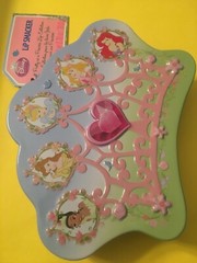 2 Lip Smacker Disney PRETTY AS A PRINCESS Crown Tin Containers Empty Vintage HTF