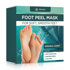 DERMORA Foot Peel Mask – 4 Pack of Regular Size Skin Exfoliating Foot Masks for