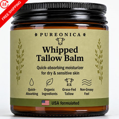 Grass Fed Beef Tallow for Skin and Face (4 Oz)- 4 Fl Oz (Pack of 1), Beige