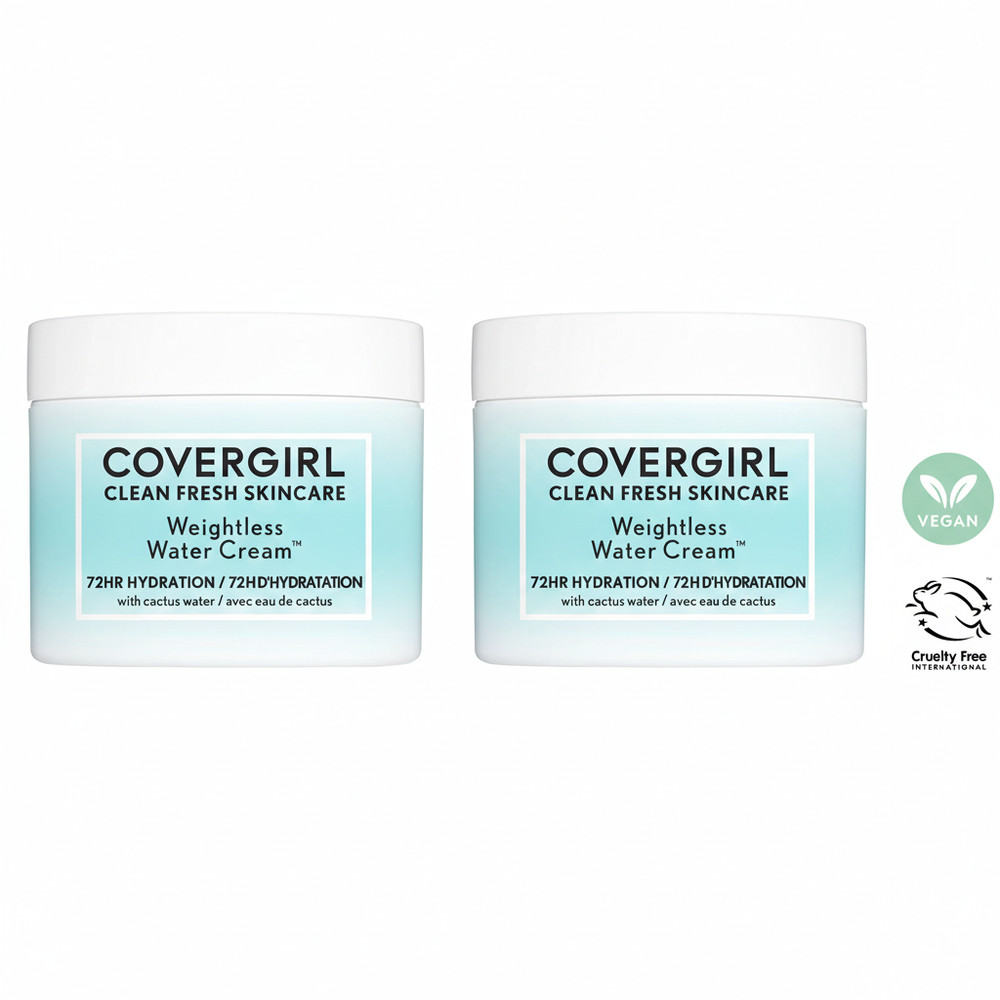 Covergirl Clean Fresh Skincare Weightless Water Cream 2.0 fl oz LOT OF 2