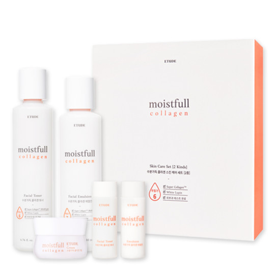 ETUDE HOUSE Moistfull Collagen Skin Care SET (Skin Toner 200mL + Emulsion 180mL)