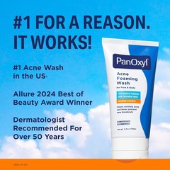PanOxyl 10% Benzoyl Peroxide Acne Foaming Wash, Maximum Strength, Daily Acne-Fig