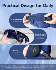 Cordless Heated Eye Mask for Dry Eyes – Mulberry Silk Compress, 3 Heat Levels, R