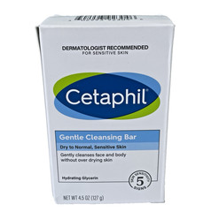 3x Cetaphil Gentle Cleansing Bar Soap Body Face Dry Sensitive Skin 4.5oz