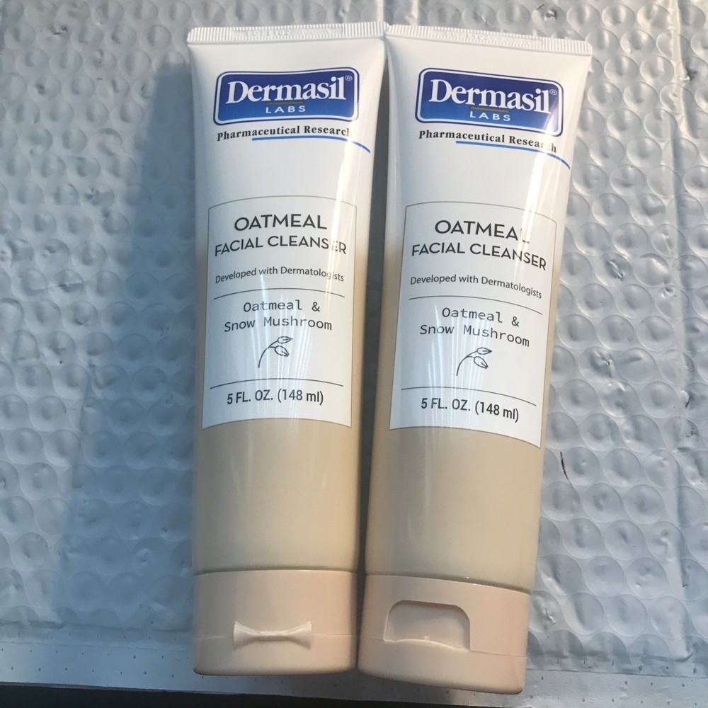 2 Dermasil Oatmeal Facial Cleanser & Toner with Oatmeal & Snow Mushroom 5oz