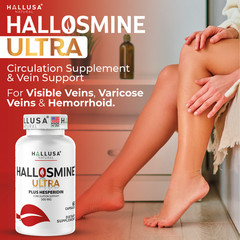 2 pack Hallosmine cream + Free Hallosmine Ultra Diosmin, Vein support supplement
