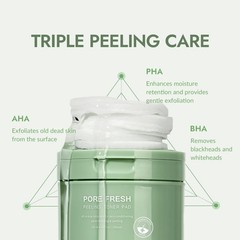 MIZON Pore Fresh Peeling Toner Pads with AHA BHA PHA, Tea Tree & Turmeric Extrac