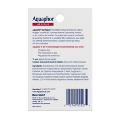 Aquaphor Lip Repair Ointment, Moisturizing 0.35 Fl Oz (Pack of 2), WHITE