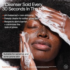 Superfood Facial Cleanser – Kale + Green Tea Daily Face Wash, Gentle Makeup Remo