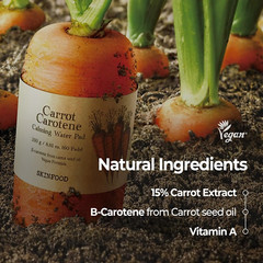 SKINFOOD Carrot Carotene Calming Water Pad 250G (8.81 Oz.) 60 Sheets- Redness…