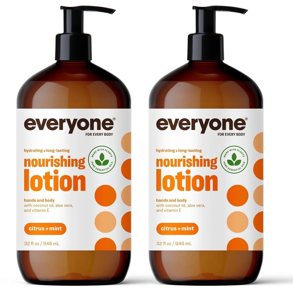 Everyone Nourishing Hand and Body Lotion, 32 Ounce Pack of 2, Citrus and Mint,