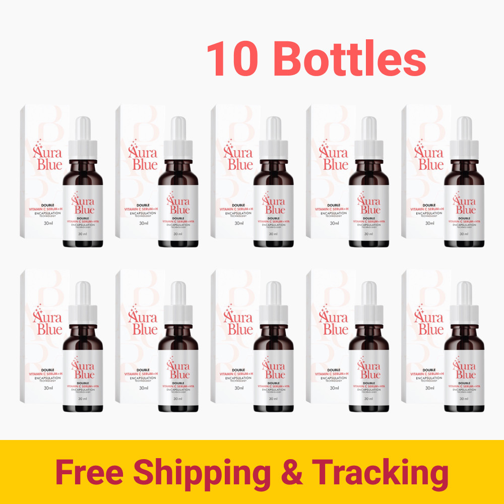 10x Aura Blue Double Vitamin C Serum Clear Face Reduce Wrinkles Acne Blemishes