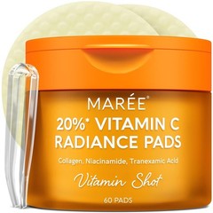 MAREE Vitamin C Toner Pads for Face Brightening Facial Polishes with 20%