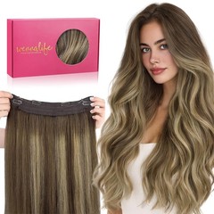 Wire Hair Extensions 20 Inch 110g Balayage Chocolate Caramel Blonde WENNALIFE