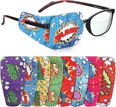 8 Pcs Eye Patches for Kids, Eyepatch for Glasses to Cover Either Eye Cartoon Ey