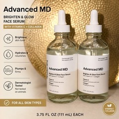 Advanced MD Brighten & Glow Face Serum 3.75 oz (111 mL) Vitamin C + Collagen