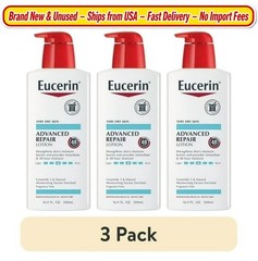 Eucerin Advanced Repair Body Lotion 16.9 oz Very Dry Skin 3 PACK Value Set