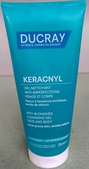 Ducray Keracnyl Cleansing Gel 200ml 6.7oz Exp 09/2028