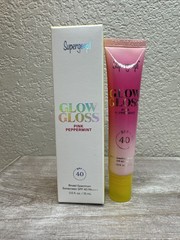Supergoop! Glow Gloss Pink Peppermint SPF 40 0.15 oz Boxed 8/ 2027 Exp FAST SHIP