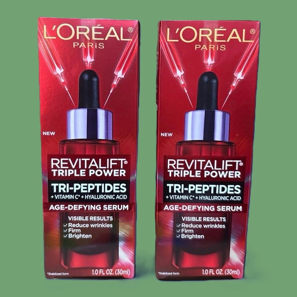 2 Pack Loreal Revitalift Triple Power Age-Defying Serum 1 oz X2 Tri-Peptides