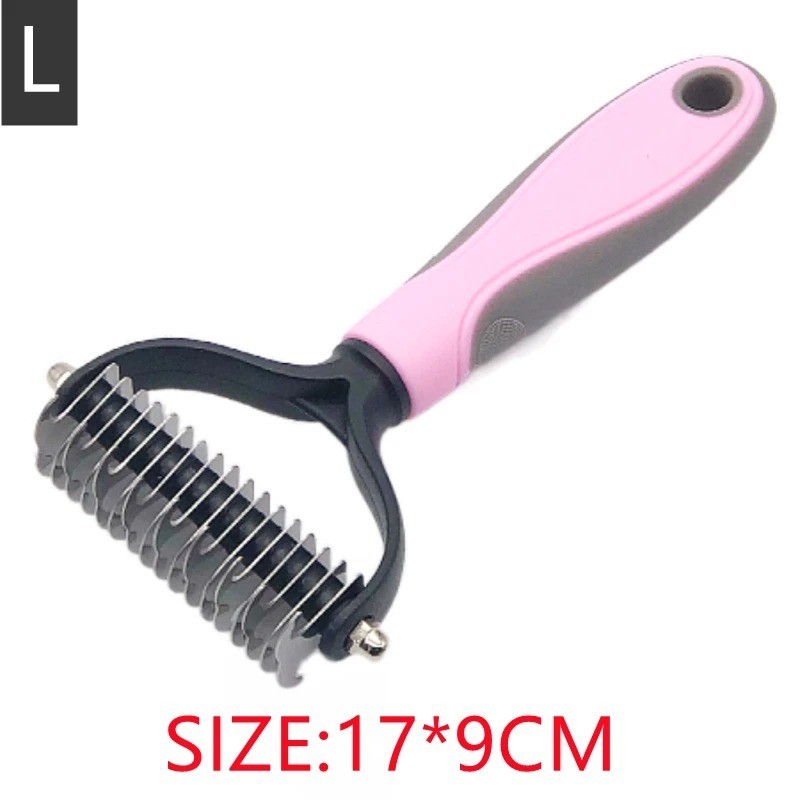 Professional Pet Grooming Tool 2 Sided Undercoat Dog Cat Shedding Comb Brush Pet