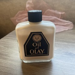 Vintage Oil of Olay Beauty Fluid 4oz Pink Label Formula Glass Bottle 80% Full