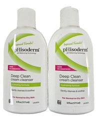 Phisoderm Deep Clean CREAM CLEANSER Normal to Dry Skin 6oz / ( 2 pack )