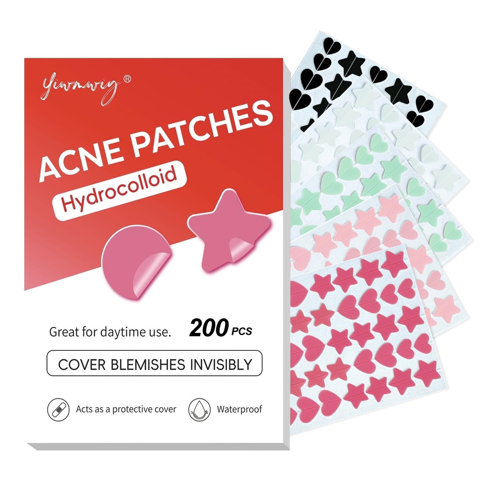 ZCJ Star Pimple Patches for Face – Cute Heart & 200 Count (Pack of 1)