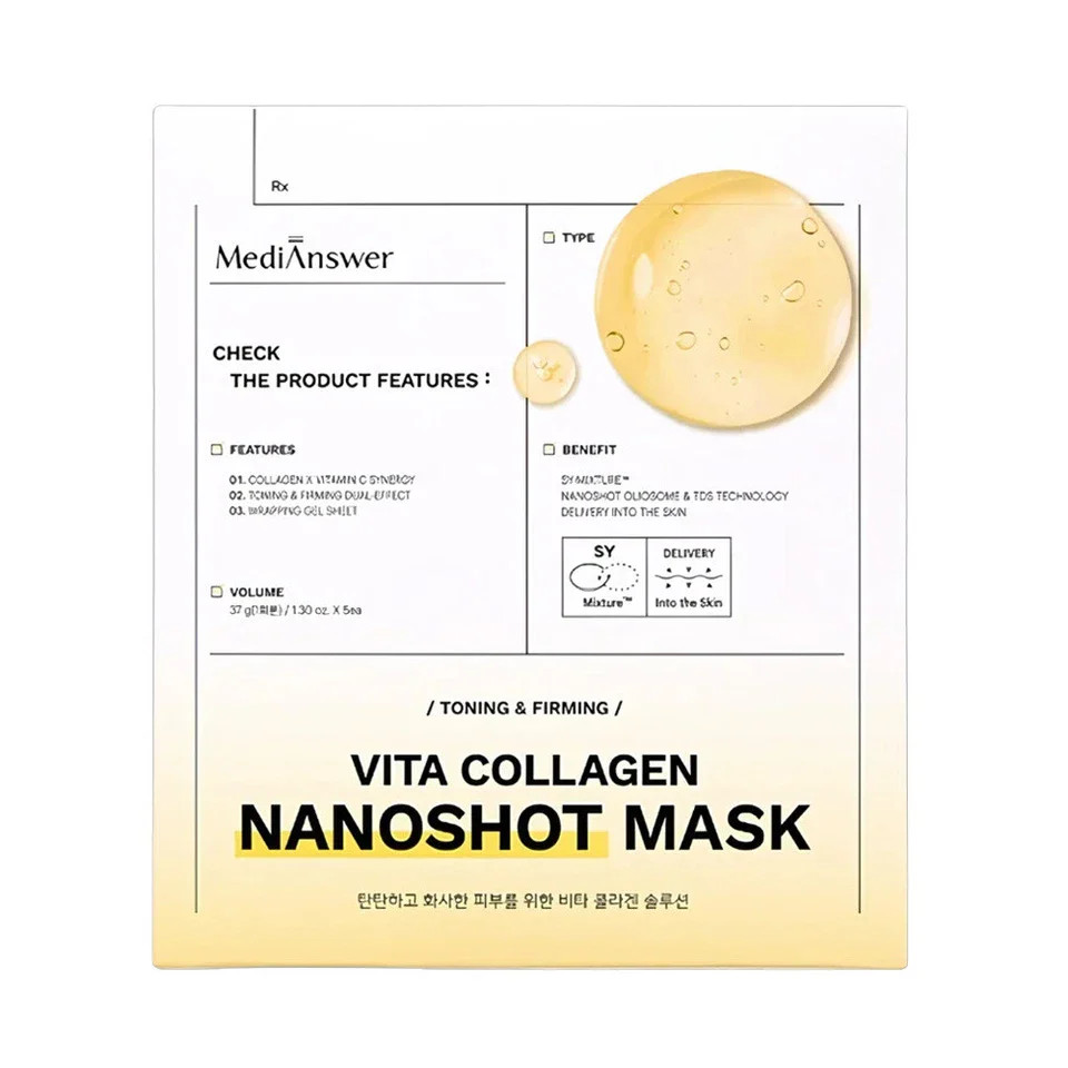 MEDIANSWER Vita Collagen Nanoshot Mask 37g x 5ea k-beauty