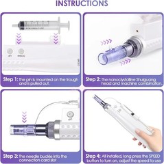 Mini Electric Nano Water Gun And Replacement Pins/Tube Anti-aging Facial Machine